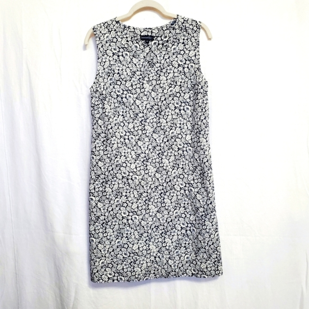 Reyn Spooner Sleeveless Shift Dress  Blue Floral Cotten Size Medium